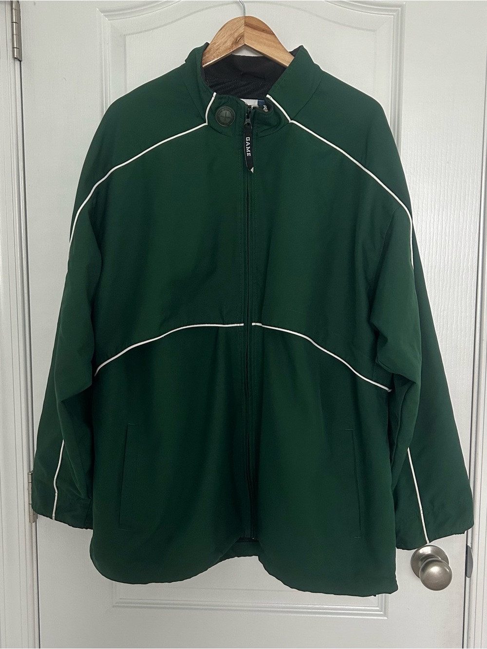 Game Sportswear Green Windbreaker Jacket 2XL Y2K Mesh Lined Full Zip Coat - Picture 2 of 9